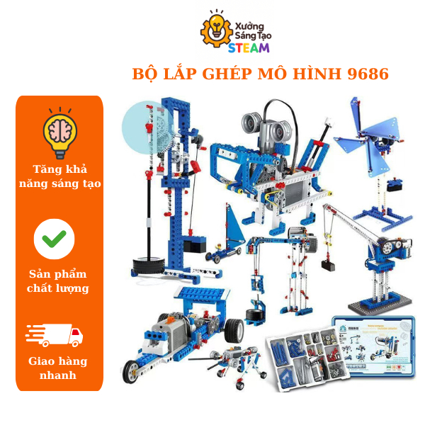 ของเล่นเพื่อการศึกษา - การประกอบทางเทคนิค 9686 | ของเล่นไอน้ําพัฒนาการคิดทางวิทยาศาสตร์ของเด็ก