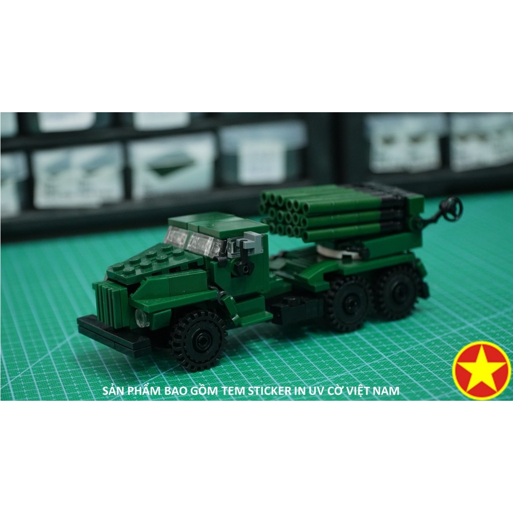 BM-21 Grad rocket launcher moc ประกอบของเล่น, สเกล 1/45, ของเล่น bm21 non moc พร้อมสติ๊กเกอร์
