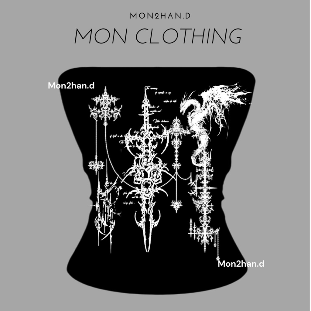 TUBE Y2K - เสื้อท่อ Y2K ยาว [ DRAGON CHAINS ] โดยเสื้อผ้า MON