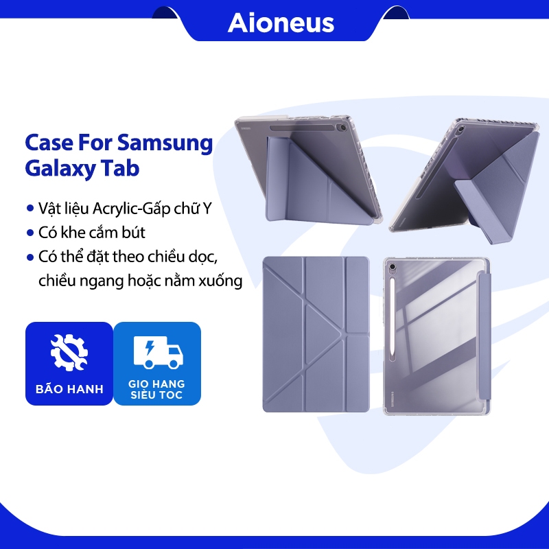 Aioneus หนังสําหรับ Samsung Galaxy Tab S10 S9 FE S6 Lite Y-อะคริลิคพับกรณี Samsung Tab A9/ A9 +