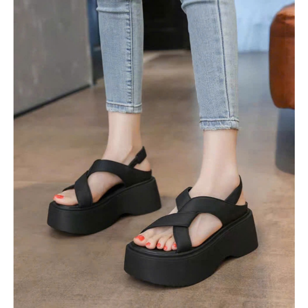 SUPER SMOOTH LEATHER 7CM รองเท้าแตะ SPIRAL สูง TCN1