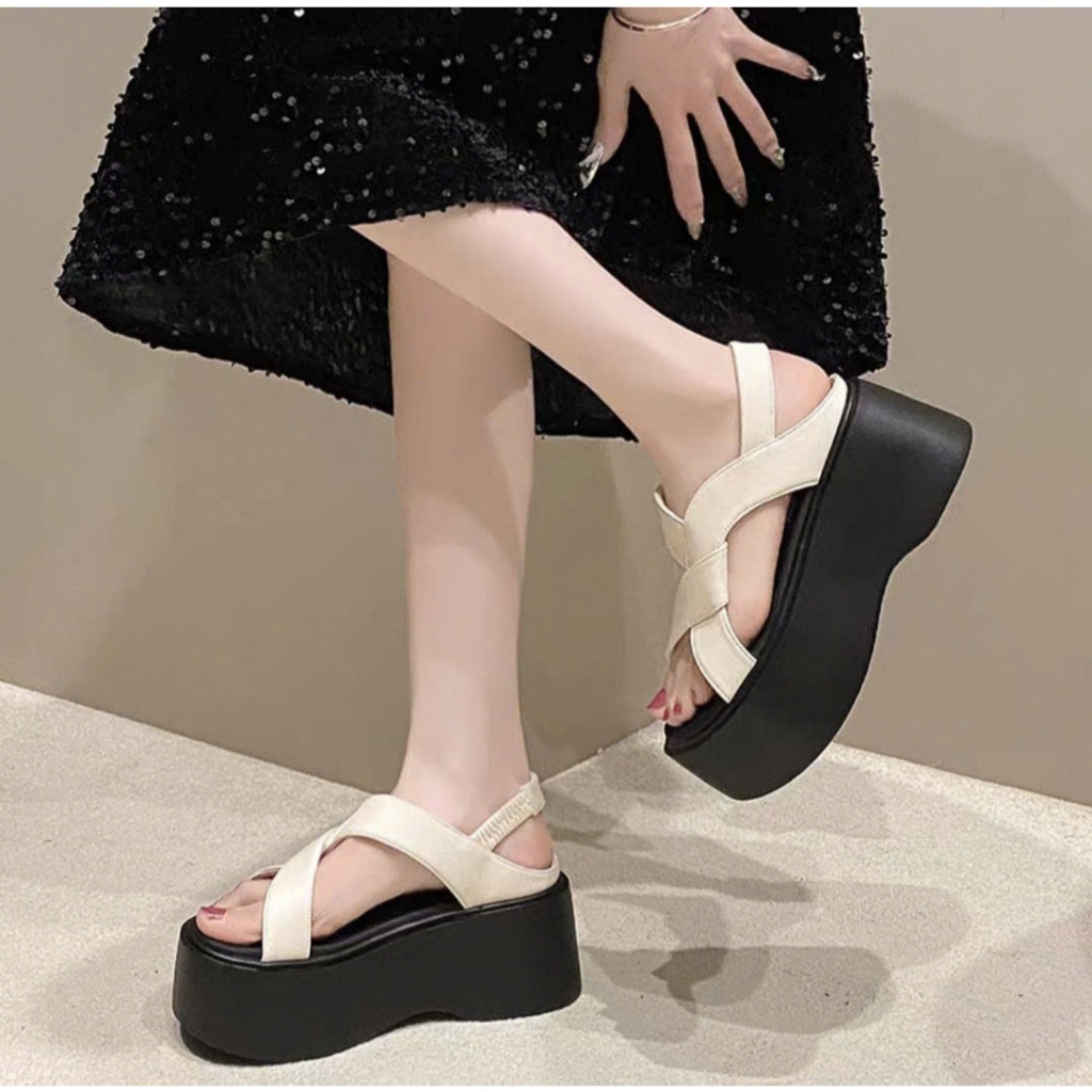 SUPER SMOOTH LEATHER 7CM รองเท้าแตะ SPIRAL สูง TCN1