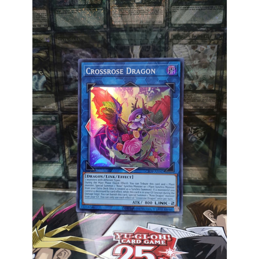 [ Peanut - โปรดดูคําอธิบาย ] Yugioh AE Link Crossrose Dragon Card - CR09-AE042 - Super