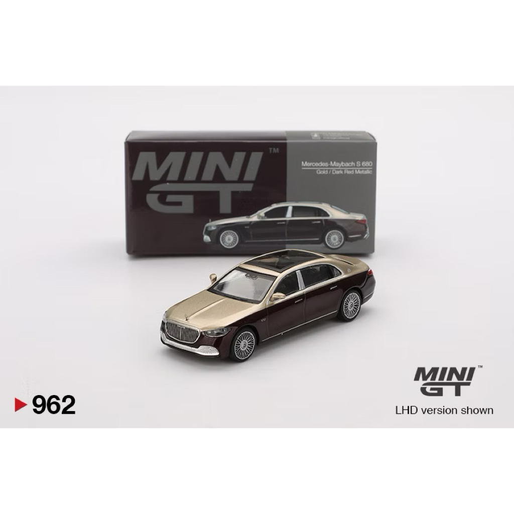 Mohinhxeps-1/64_ MiniGT 962 Mercedes-Maybach S680 Gold Dark Red Metallic
