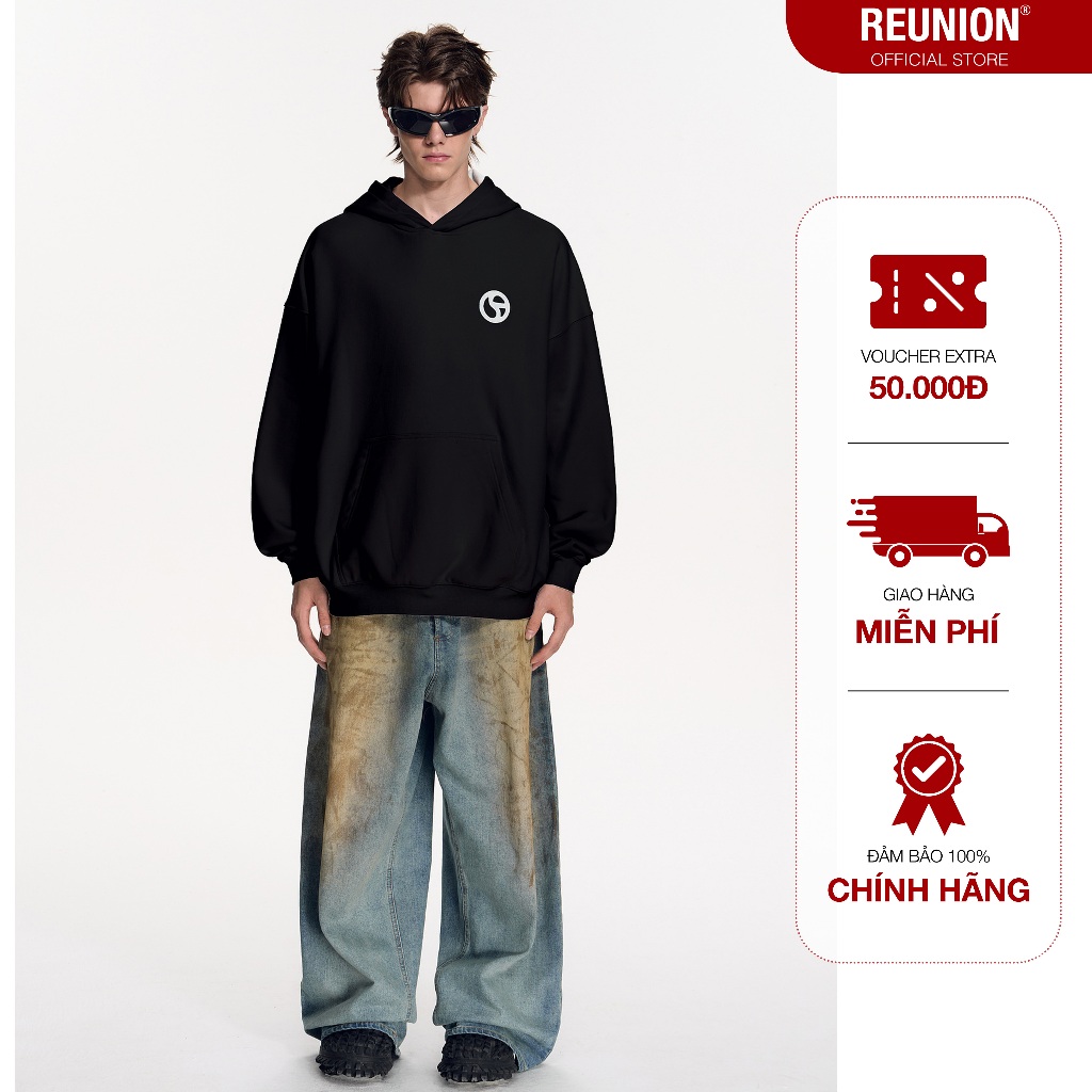 REUNION LOGO พิมพ์เสื้อกันหนาว Hoodie ผู้ชายและผู้หญิงหมวกหลวม Hoodie HD3