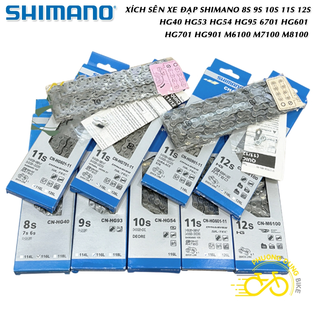 SHIMANO โซ่จักรยาน 8 9 10 11 12 ความเร็ว HG40 HG53 HG54 6701 HG601 HG701 HG901 M6100 M7100 M8100 - ข