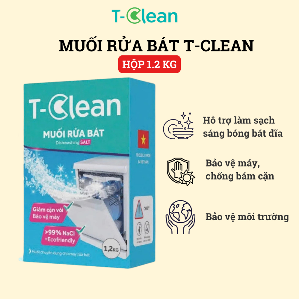 T-Clean Water Softener Salt (TClean) สําหรับเครื่องล้างจานน้ําหนัก 1.2 Kg