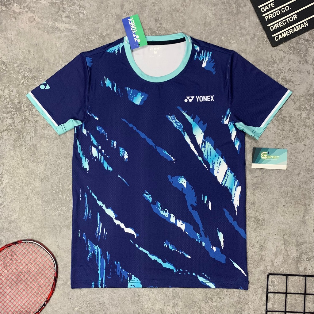 เสื้อแบดมินตันสีเขียวถ่าน โยเน็กซ์ สําหรับผู้ชายและผู้หญิงเสื้อผ้างาใหม่สําหรับการแข่งขันระดับมืออาชีพพิมพ์คม