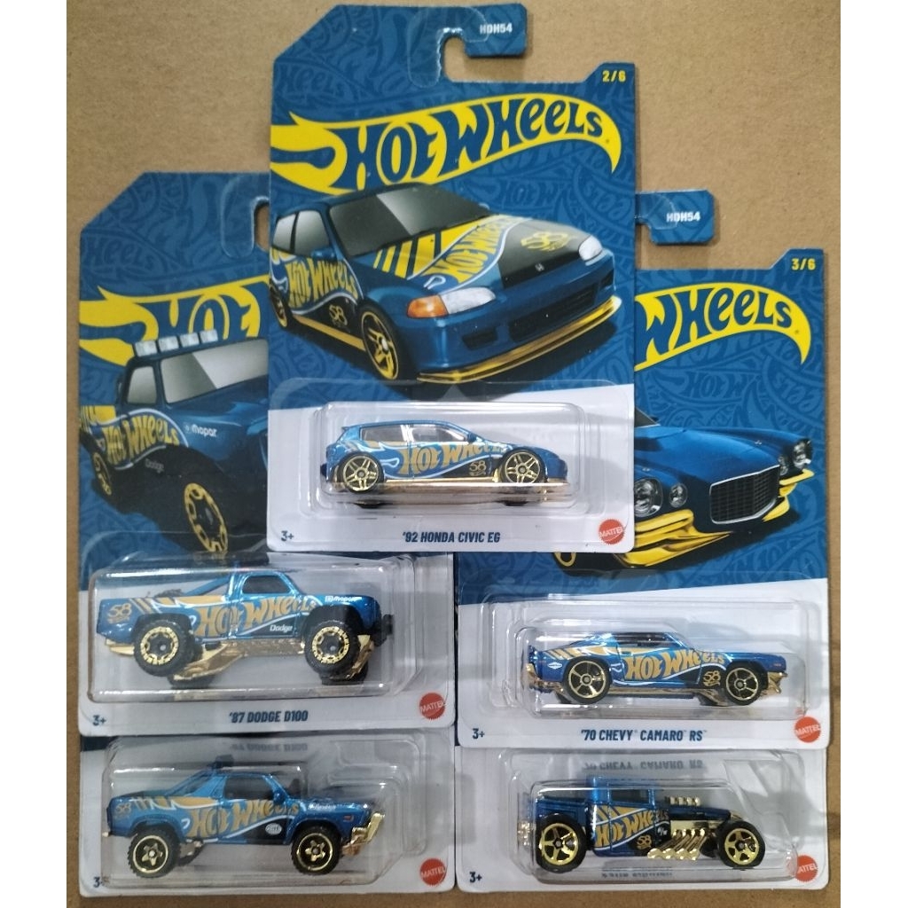 Hot Wheels 2025 Blue & gold ครบรอบ 58 ปี Honda Civic Bone Shaker