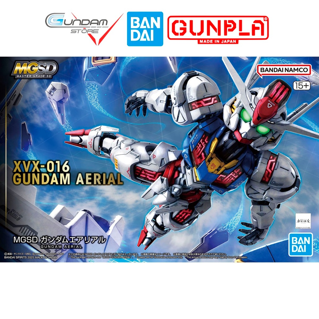 Gunpla MGSD Gundam Aerial Bandai Master Grade SD แม่มดจาก Mercury Assembly Toy