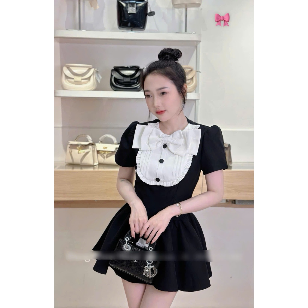 Siu ชุดเดรสคอปกผูกโบว์ร้อน 2809 MK Gg