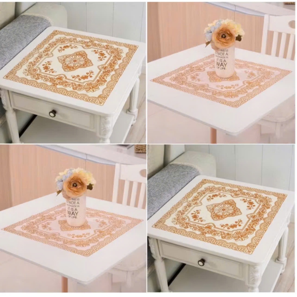 TABLE TOWEL 60 X 60 CM REFRIGERATOR COVER, WOODEN TABLE...SHARP PATTERN STYLE กันน้ํา ลุคใส่สบาย