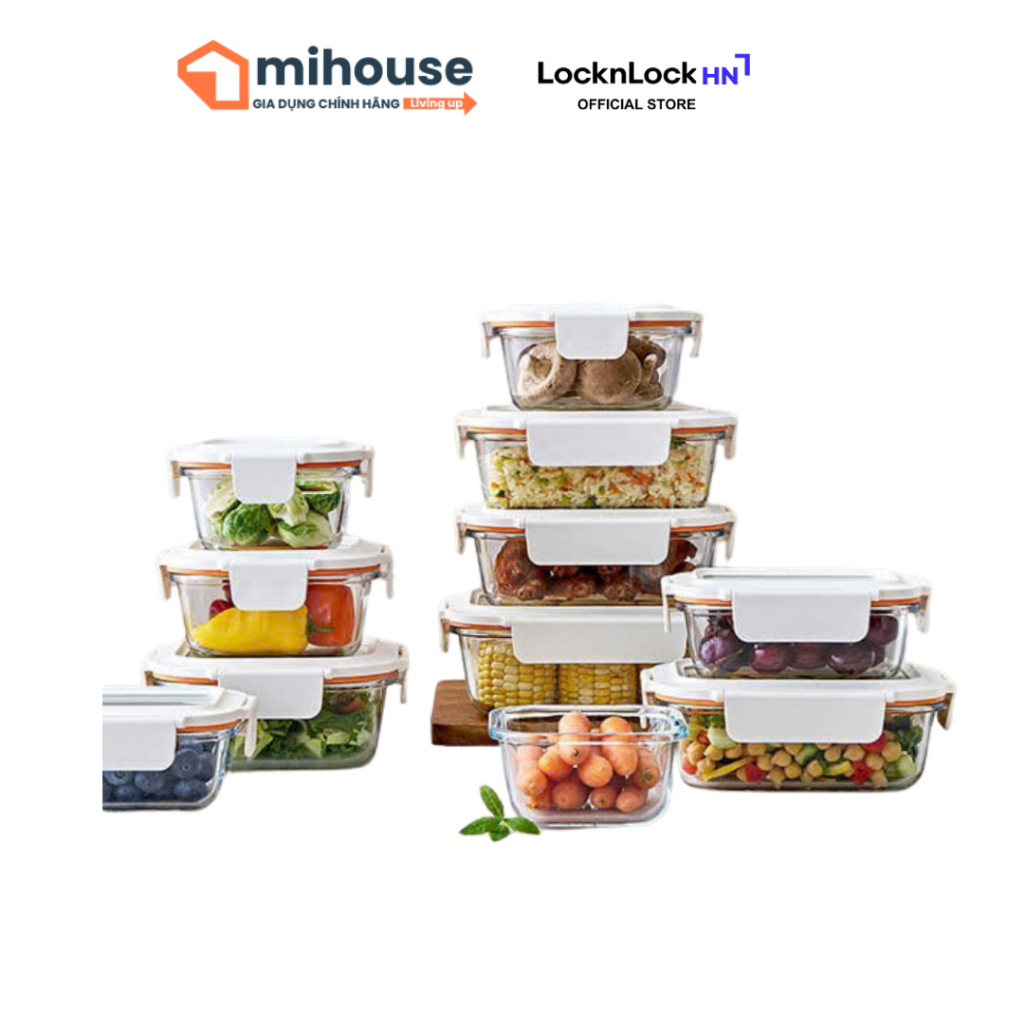 LocknLock ภาชนะแก้ว The Cube พร้อมจุงหลายใบ - ของแท้