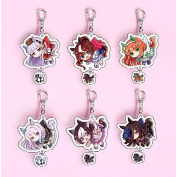 Umamusume Pretty Derby 2 นิ้ว พวงกุญแจอะคริลิค Charm- สัปดาห์พิเศษ ฝักบัวข้าว Tokai teio