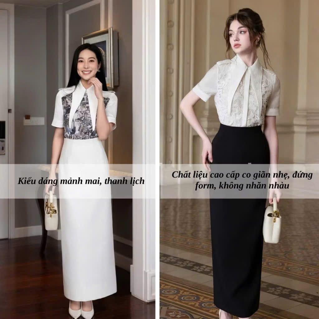 กระโปรงทรงดินสอ ยาว 80-90 ซม. ขอบเอว ไร้รอยต่อ พร้อมซับในเข้ารูป 2 ชั้น ทําจากเรียบหรู ยางยืดเล็กน้อย VinTex