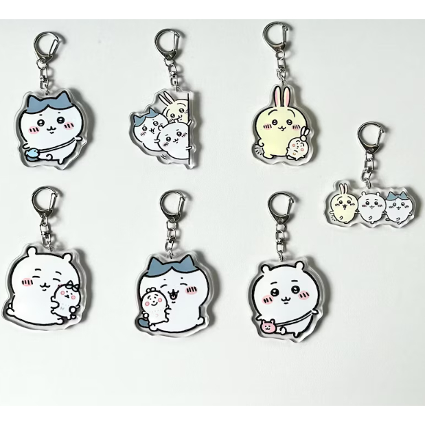 Porte-claé acrylique Chikawa, porte-clé double face Chikawa, Hachiware, Usagi, Momonga, cadeau Chika