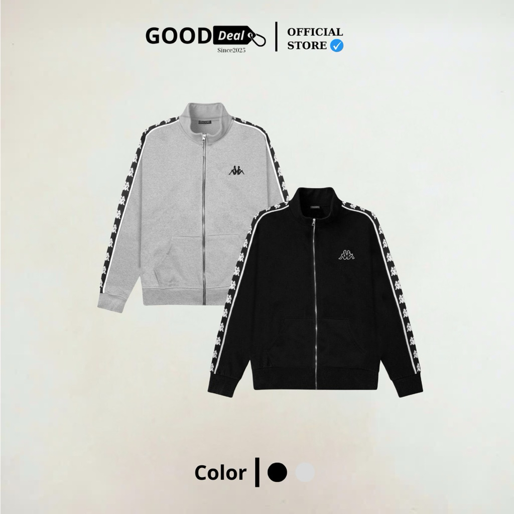 เสื้อแจ็คเก็ต Kappa โลโก้ทอมือ ผ้าสักหลาดขาปูคุณภาพสูง แบบยุโรป