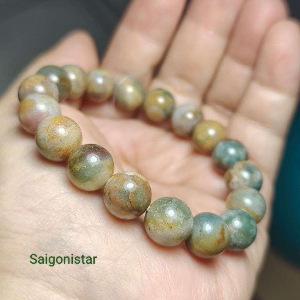 SGN SGN SGN 2110043 สร้อยคอลูกปัดสันติภาพหินธรรมชาติเป็นของขวัญพรไซงอยสตาร์