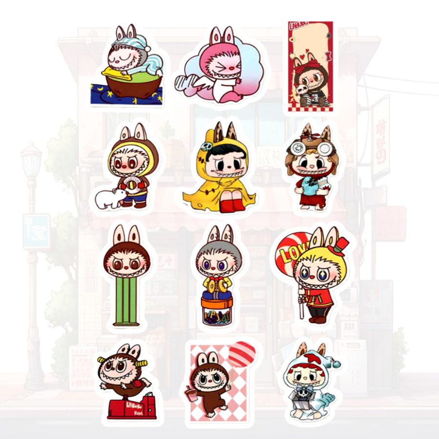 THE MONSTERS LABUBU Book Clip Sticker Set Sweet Candy Dessert Cute Notebook Book Decorative