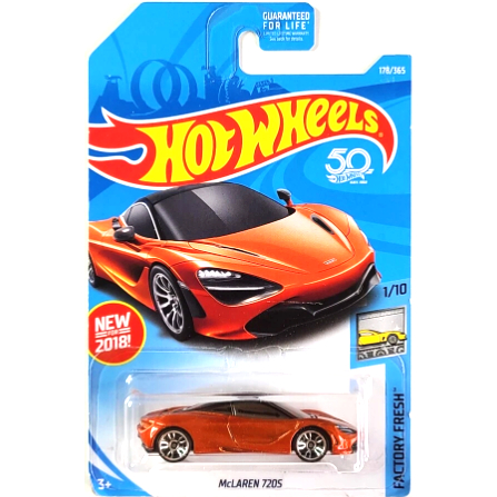 ของแท้ 1:64 รถโมเดลสเกล Hot Wheels McLaren 720s สีส้ม