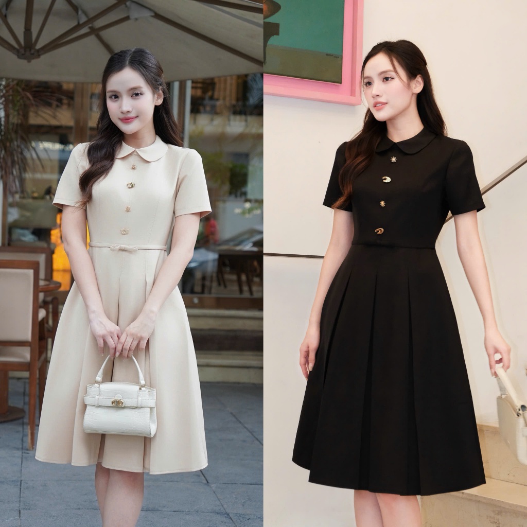 เดรสออฟฟิศผู้หญิง เดรสปาร์ตี้ดีไซน์หรูหรา ผ้าเชื่อมหรูหรา Emvy Clothing EV62