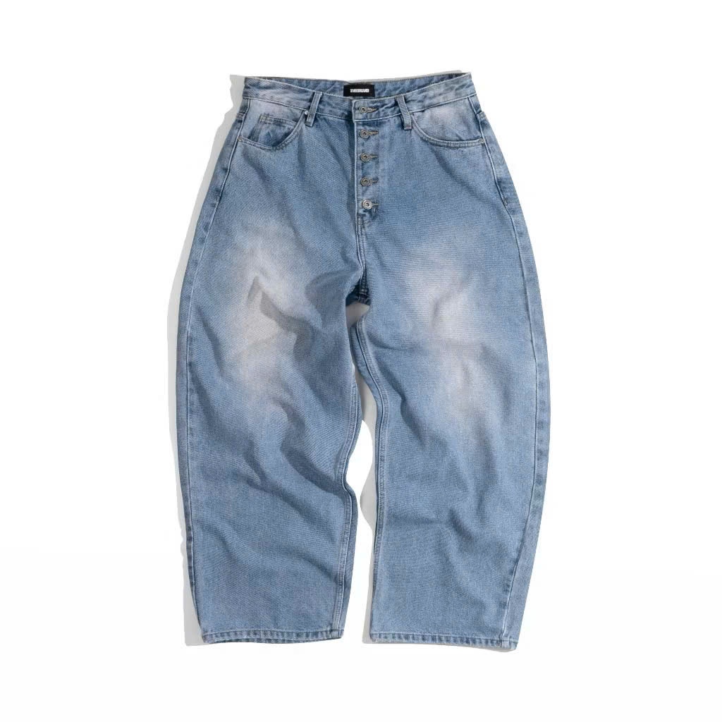 THBB CLASSIC DENIM long Jeans - LIGHT BLUE - ทรง Baggy Fit / [ชาย หญิง] - THBBRAND