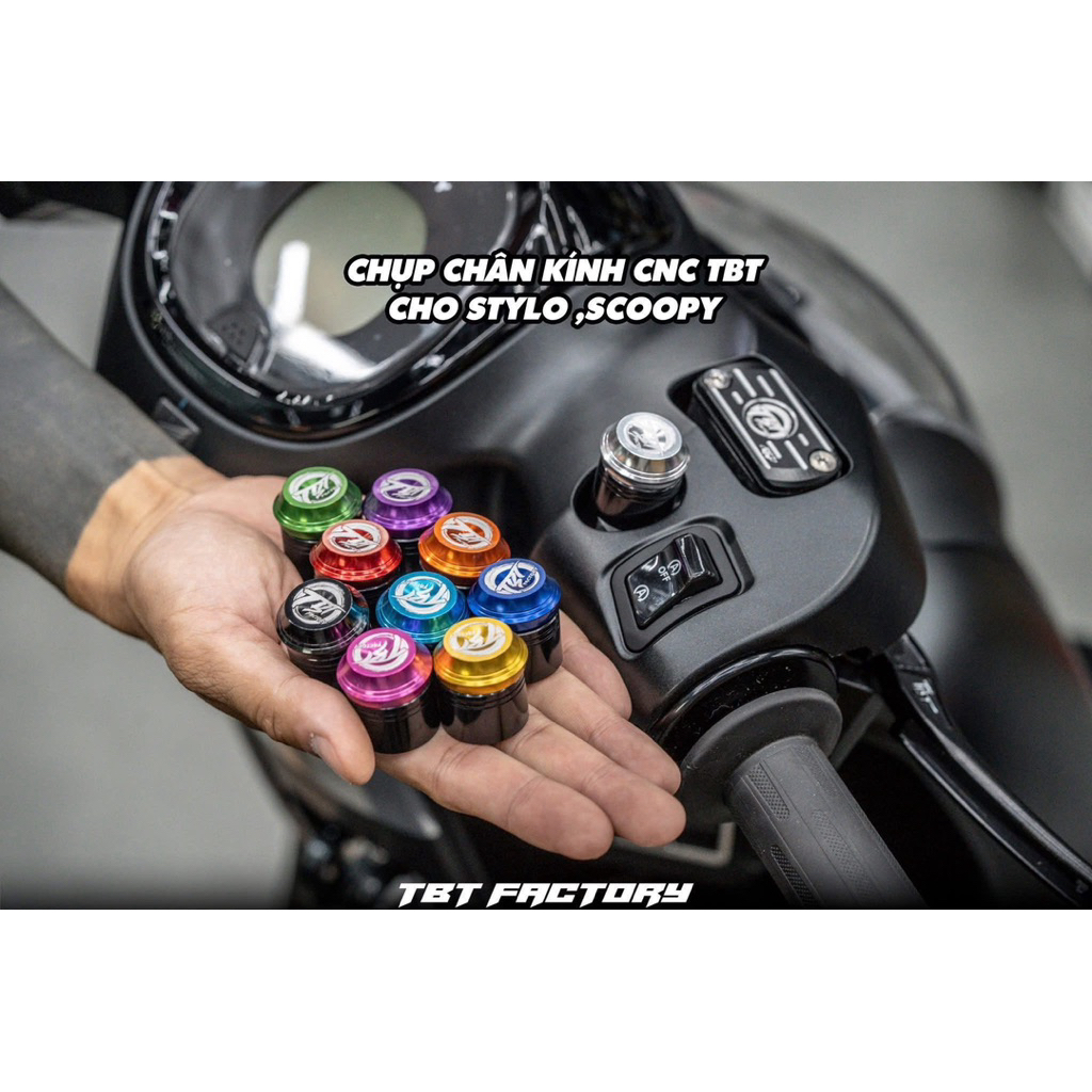 ฝาครอบกระจก Cnc TBT ติดตั้งสําหรับ Scoopy 2025 / Stylo 160 / Giorno 125!