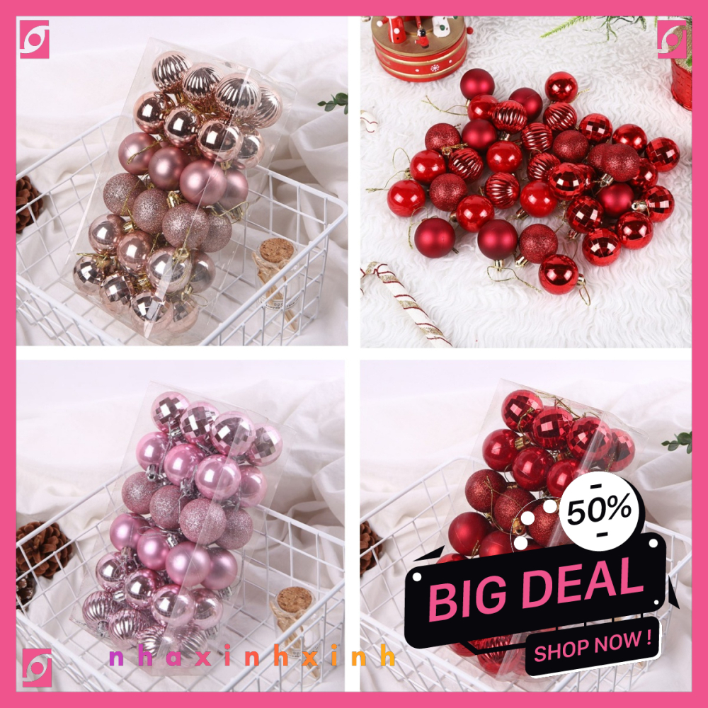 ชุด 24/36 ประดับไข่มุกตกแต่งคริสต์มาส 5 ซม./6 ซม. รุ่น E28/E13 อุปกรณ์ตกแต่ง GDTPKSS426