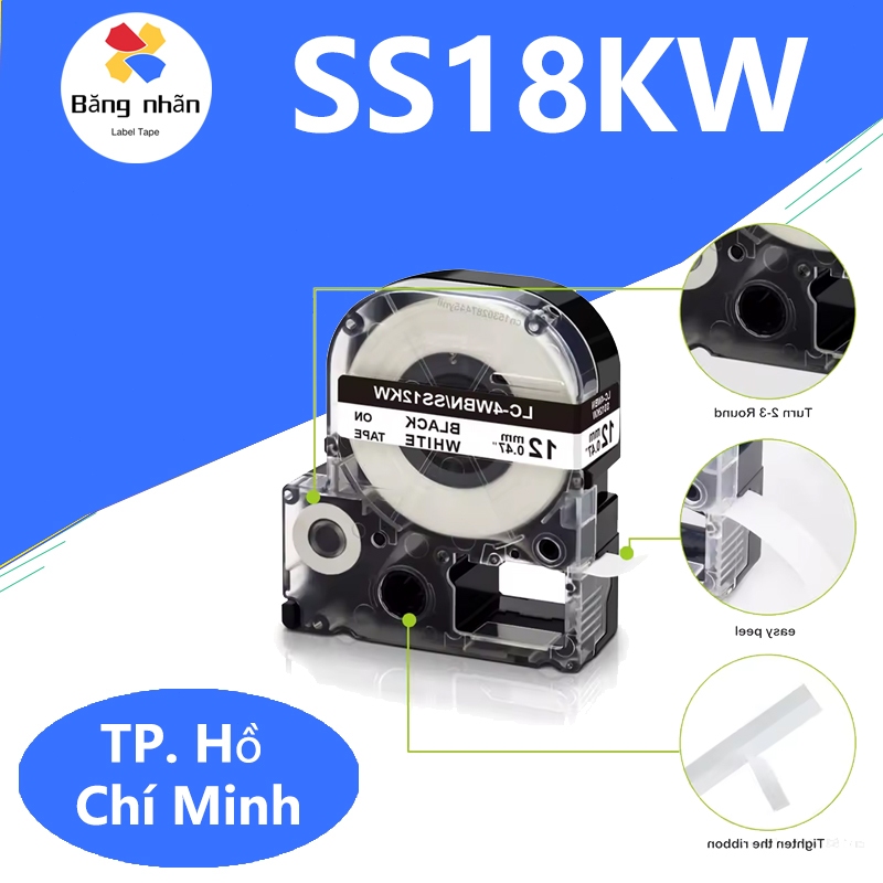 Epson SS18KW SS12KW ป้ายริบบิ้นเครื่องพิมพ์ริบบิ้นสําหรับ Epson LW-400 LW-400L LW-K400L LW-K400VP LW