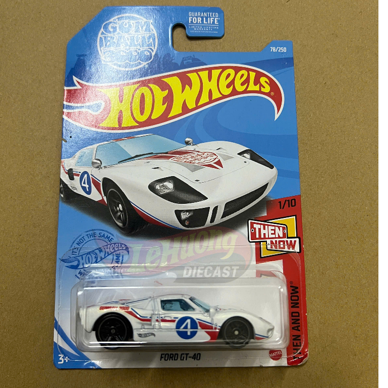 LeHuong Diecast - Hot Wheels Gumball 3000 Ford GT-40 (สีขาว)