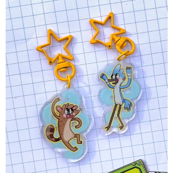 Regular Show- The Groundskeepers ชุดพวงกุญแจห้อยกระเป๋ามิตรภาพ