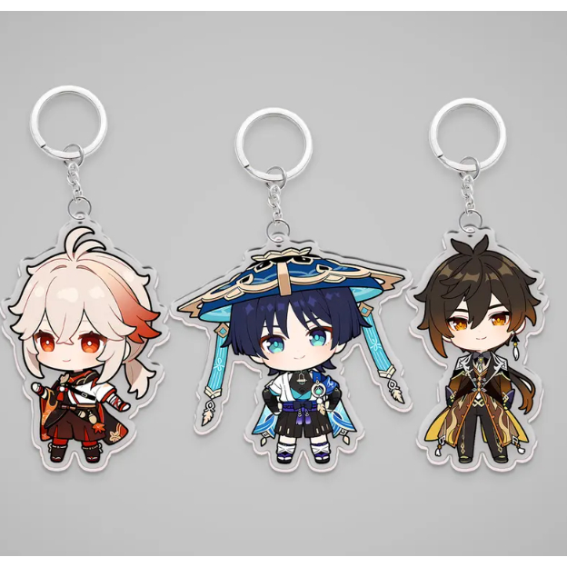พวงกุญแจอะคริลิค Genshin Impact - Kazuha, Wanderer, Zhongli