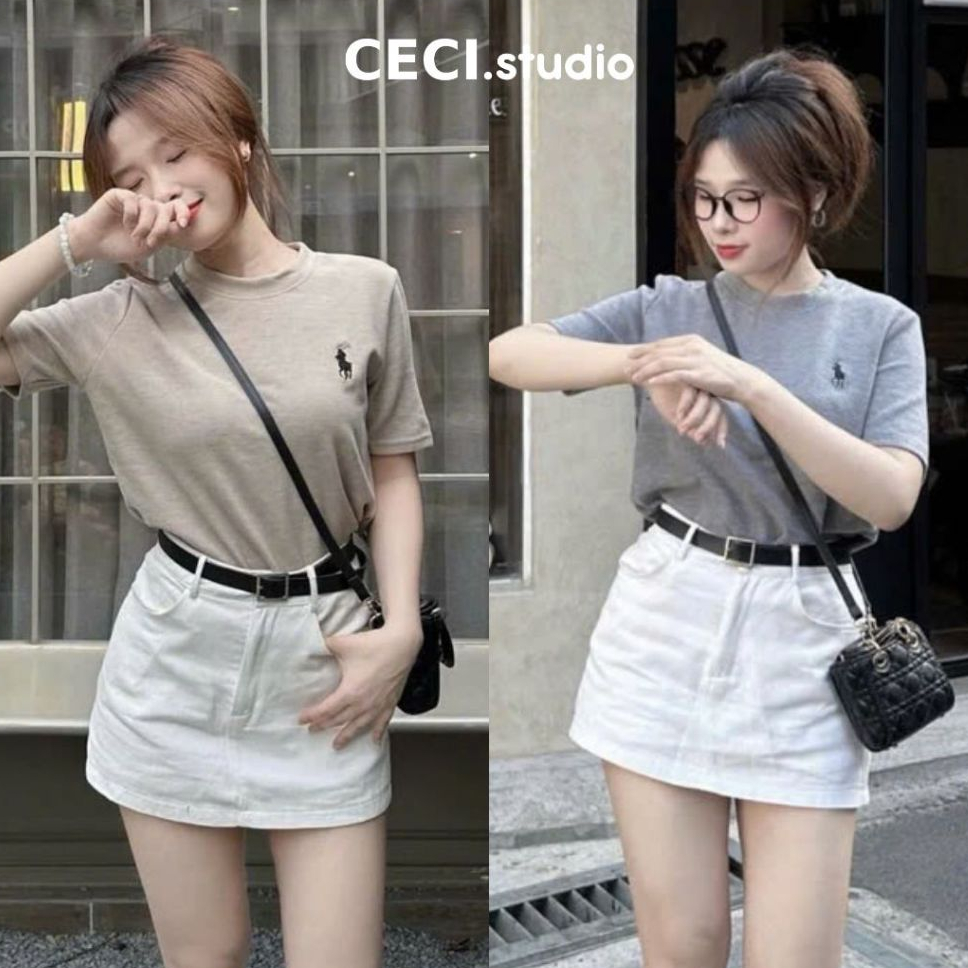 กระโปรงกางเกงเทียมเอวสูง A-Line แบบสั้นสําหรับผู้หญิงมีกระเป๋าด้านข้างในกางเกงยีนส์แบบนุ่มกระโปรงยีน