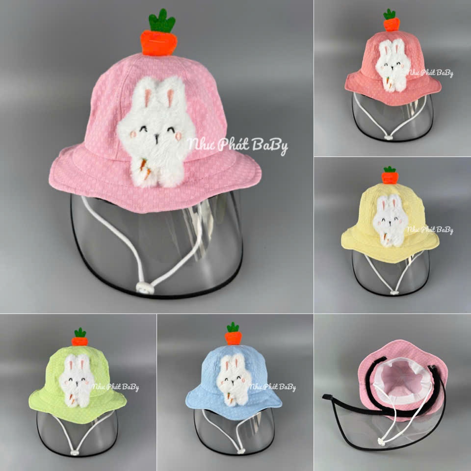 [ 6 MONTHS - 20 MONTHS ] RABBIT TRAVEL AND WIND SHIELD HATS FOR GIRLS - DROP PROOF HATS สําหรับ CHIL