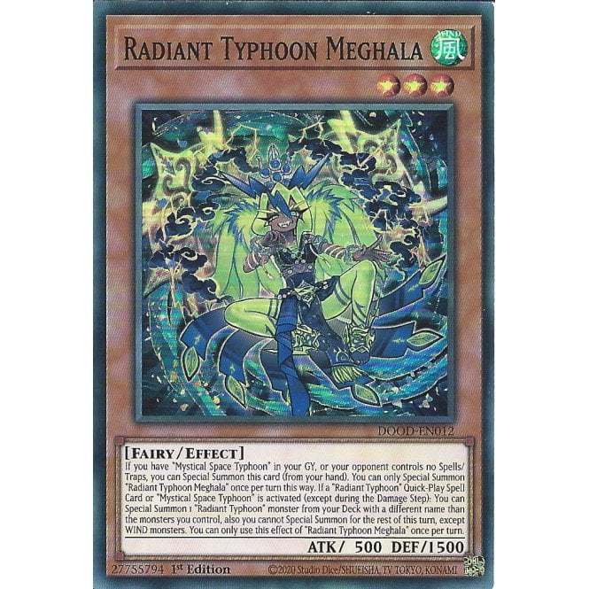 [KW2 Yugioh]* [EN-UK] การ์ด DOOD-EN012 Radiant Typhoon Meghala : การ์ดหายากมาก : รุ่นที่ 1
