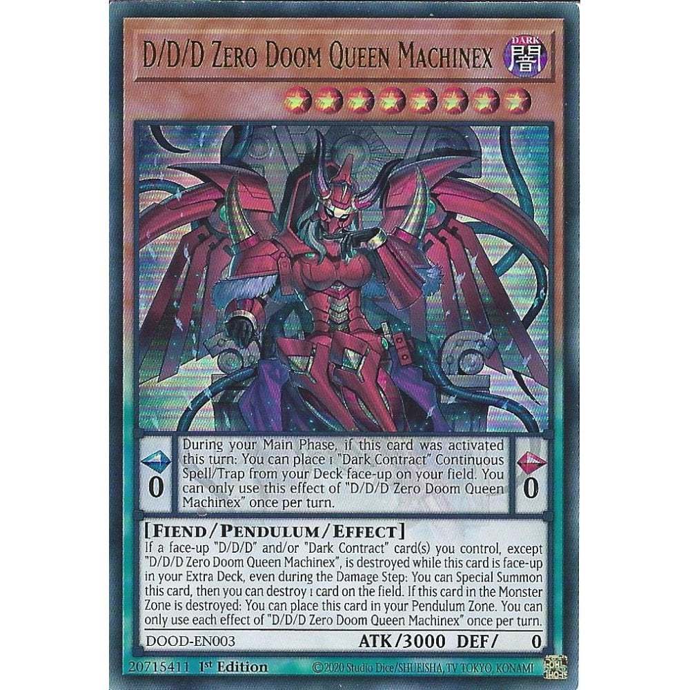 [KW2 Yugioh]* [EN-UK] การ์ด DOOD-EN003 D/D/D Zero Doom Queen Machinex : การ์ดหายากมาก : รุ่นที่ 1