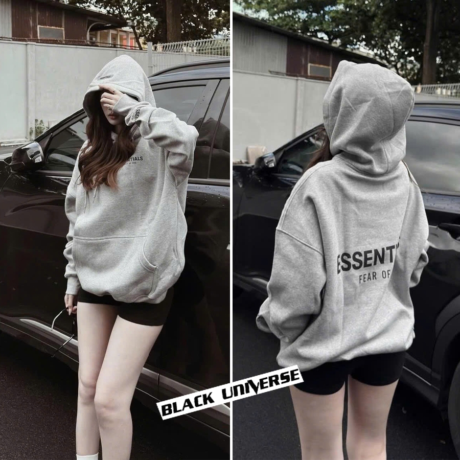 ESS basixc เสื้อสเวตเตอร์มีฮู้ด unisex สําหรับผู้ชายและผู้หญิงทําจากผ้าฝ้ายคุณภาพสูง Gavana ผ้าฝ้ายร