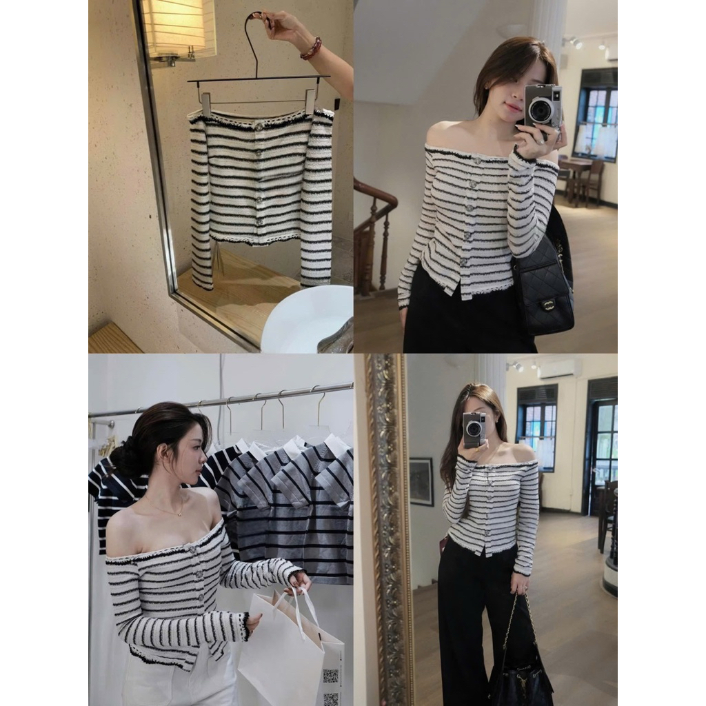 •Kingshopbeauty QC Floral Off-Shoulder Sweater [B12]