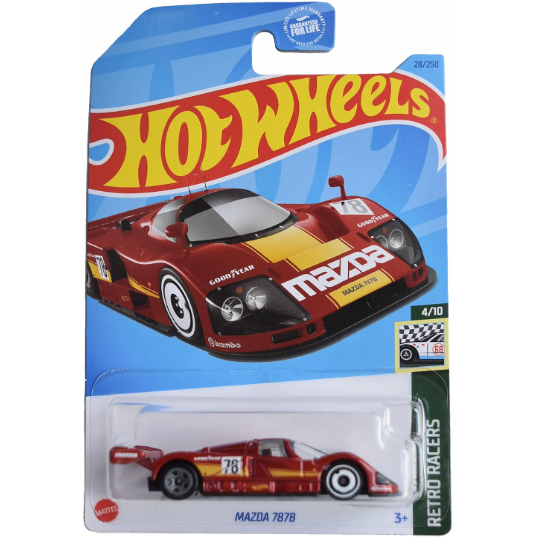 ของแท้ 1:64 รถโมเดลสเกล Hot Wheels Mazda 787B สีแดง