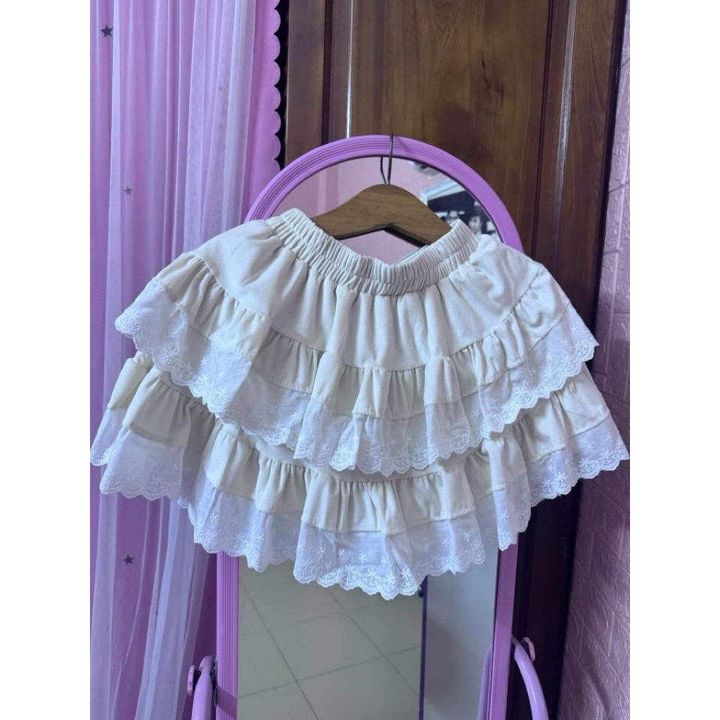 QC pass กระโปรงลูกไม้กํามะหยี่สวยมาก