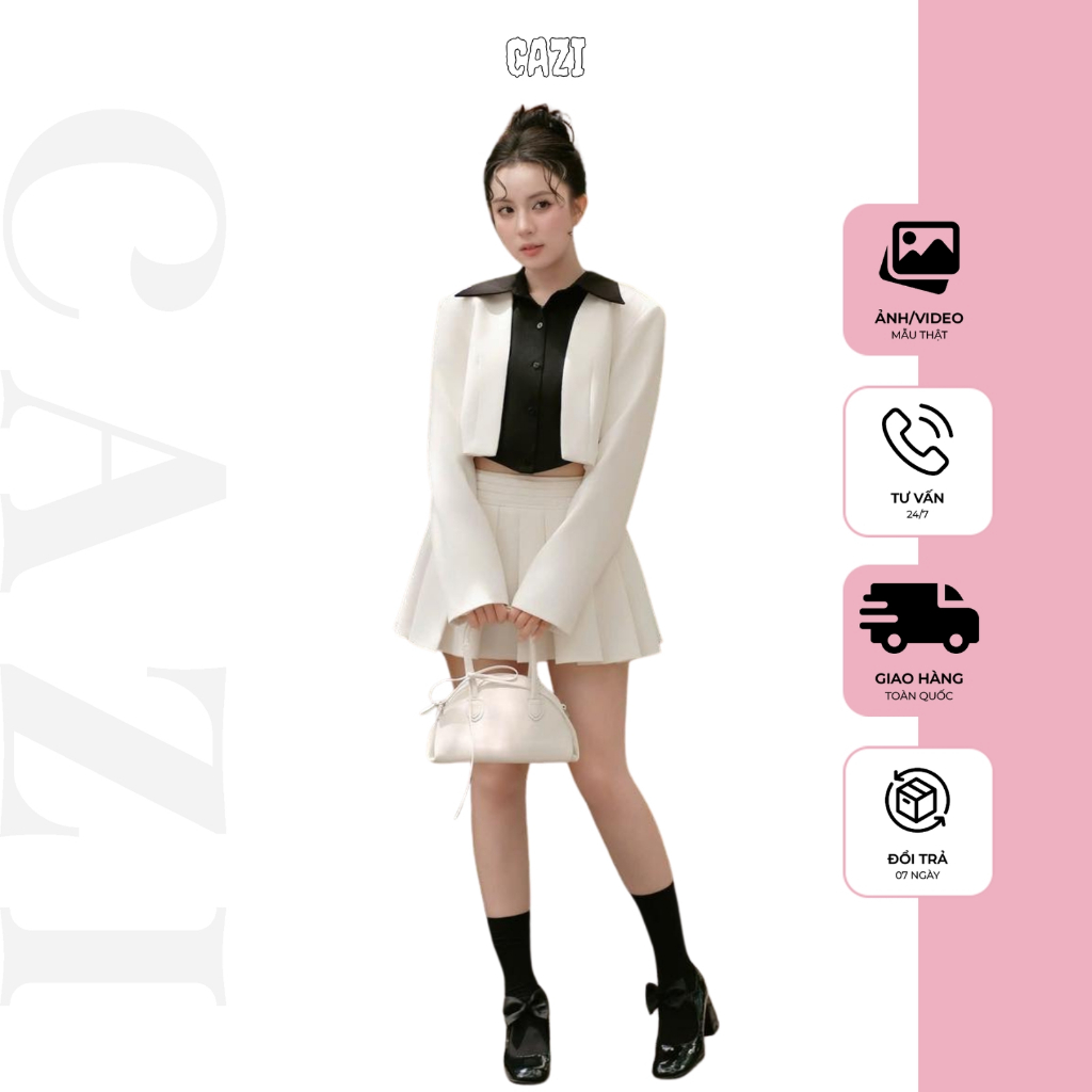 [เสื้อ Odd] Cazi Wednesday Top - เสื้อกั๊กคอปกเยอรมัน