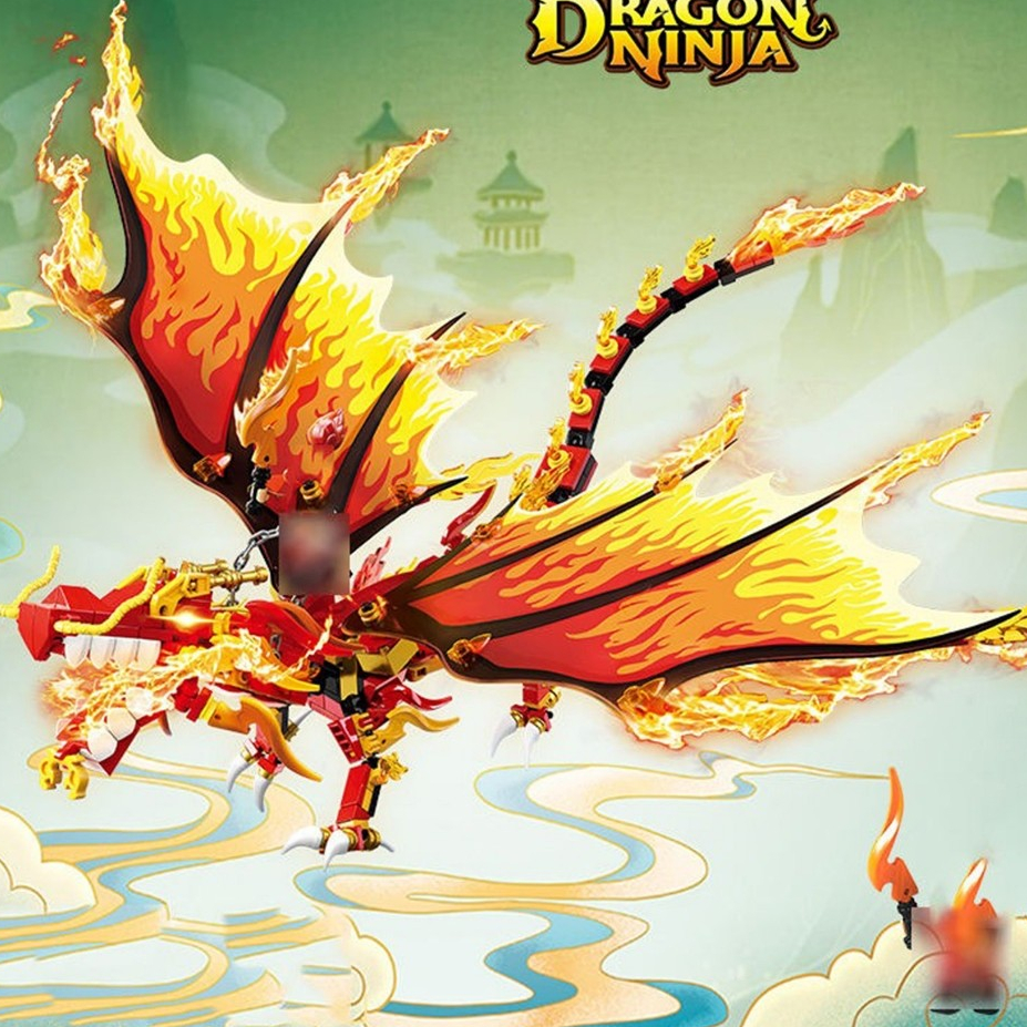 ของเล่นประกอบโมเดลมังกร Funky Town 523 ชิ้น เป็นของขวัญ ตกแต่ง