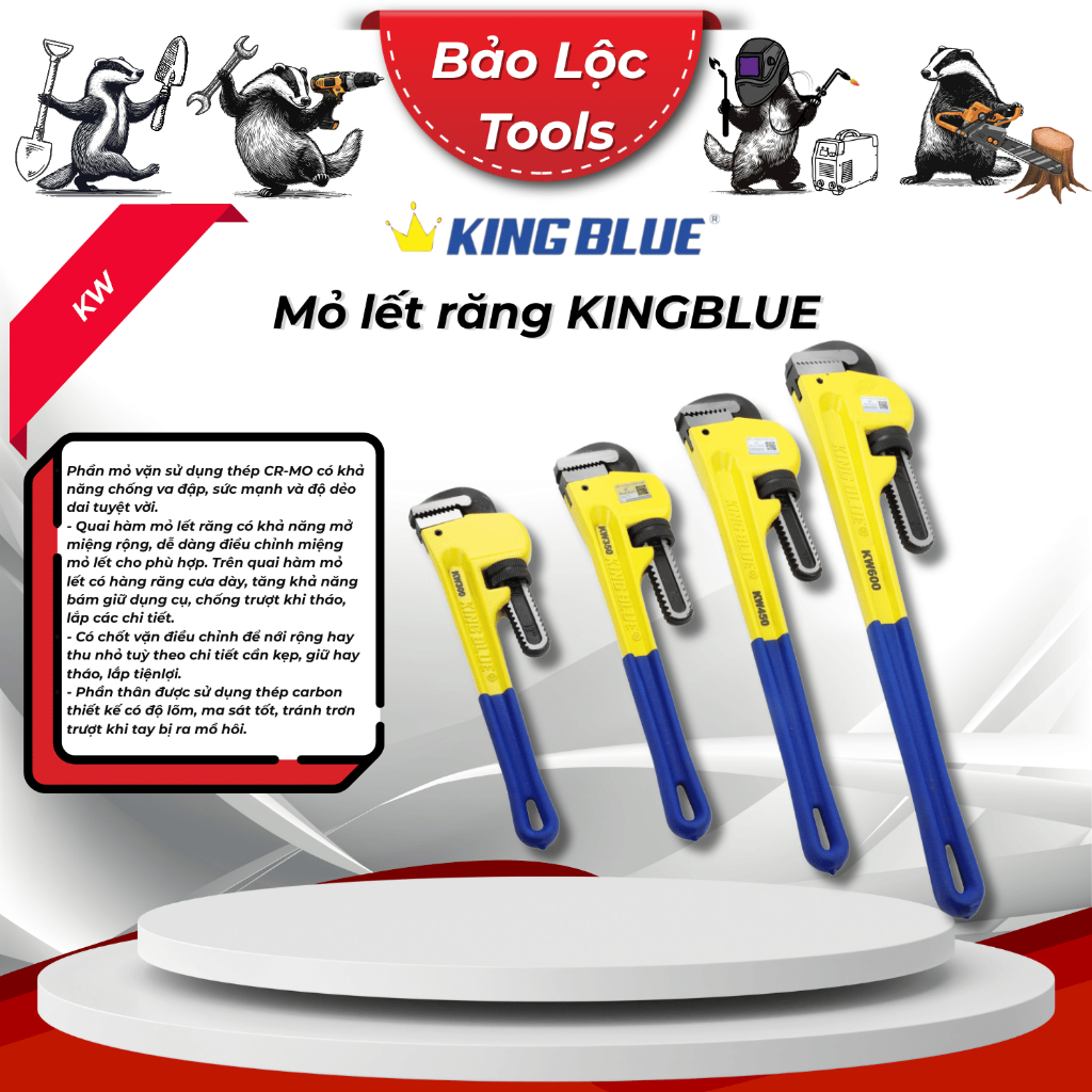 Cr-Mo Kingblue ประแจฟันเหล็ก - สินค้าของแท้