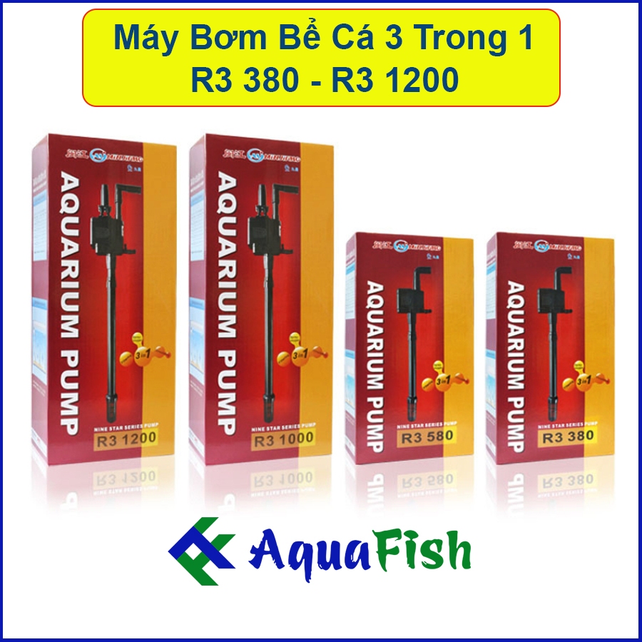 OXY Aquarium Pump พร้อมปั๊ม 3 ฟังก์ชั่น กรอง และเป่าออกซิเจน R3 380 - R3 580 - R3 1000 - R3 1200