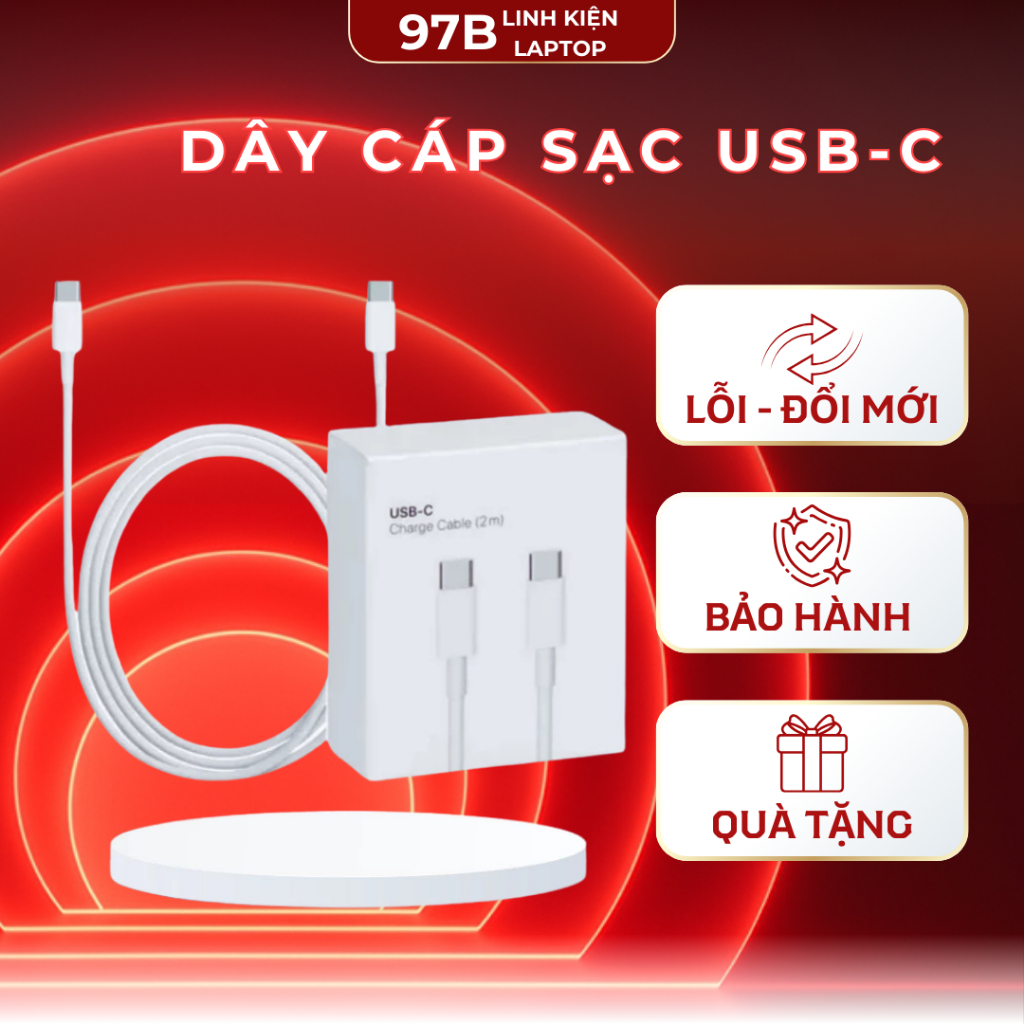 สายชาร์จ Type-C ถึง Type-C Zin สําหรับแล็ปท็อป Pro/Air, Dell, Suface, Raze, แท็บเล็ต 100% ใหม่