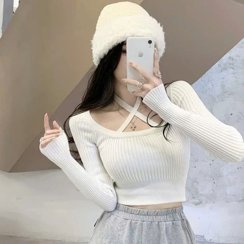 เสื้อสเวตเตอร์ผูกคอคอกลมสไตล์ ullzang เกาหลี 24Feb.Studio APN73