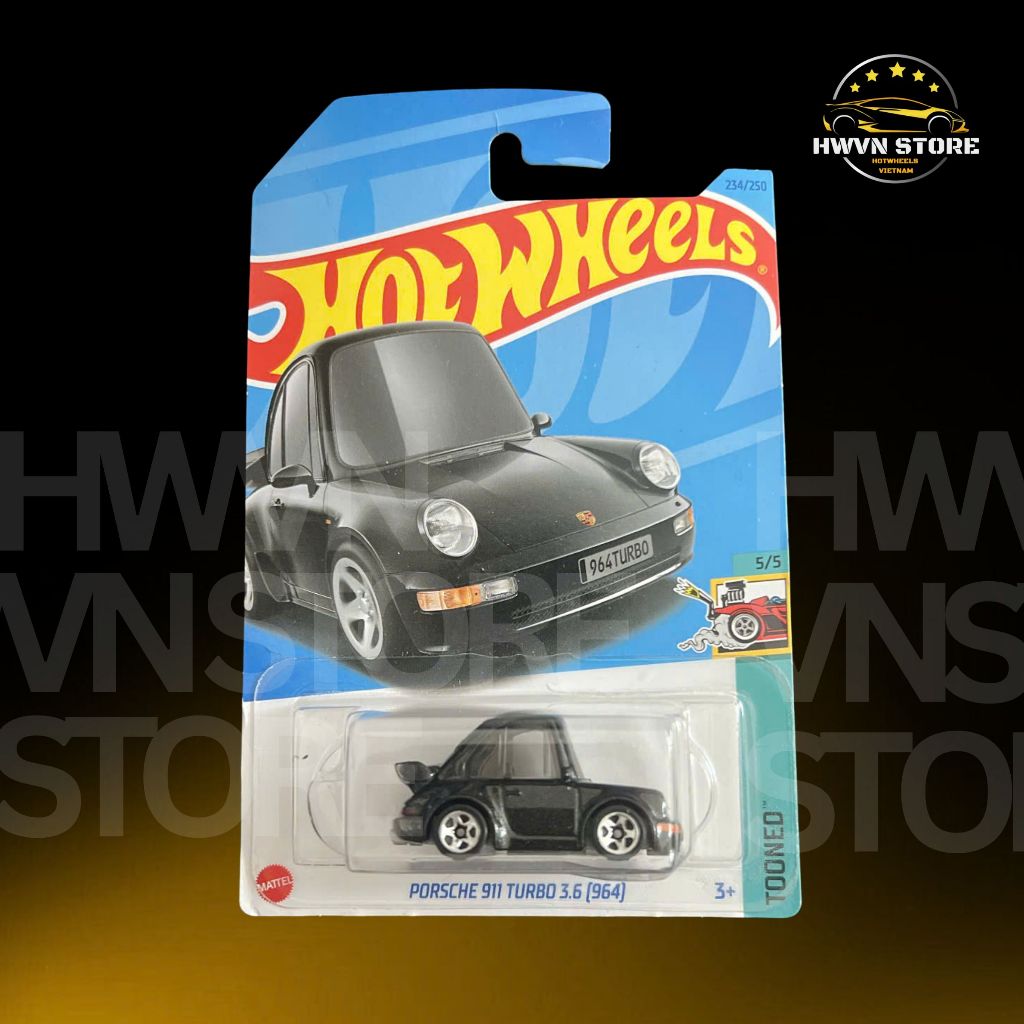 Hotwheels Porsche 911 Turbo S Tooned Black Model Car