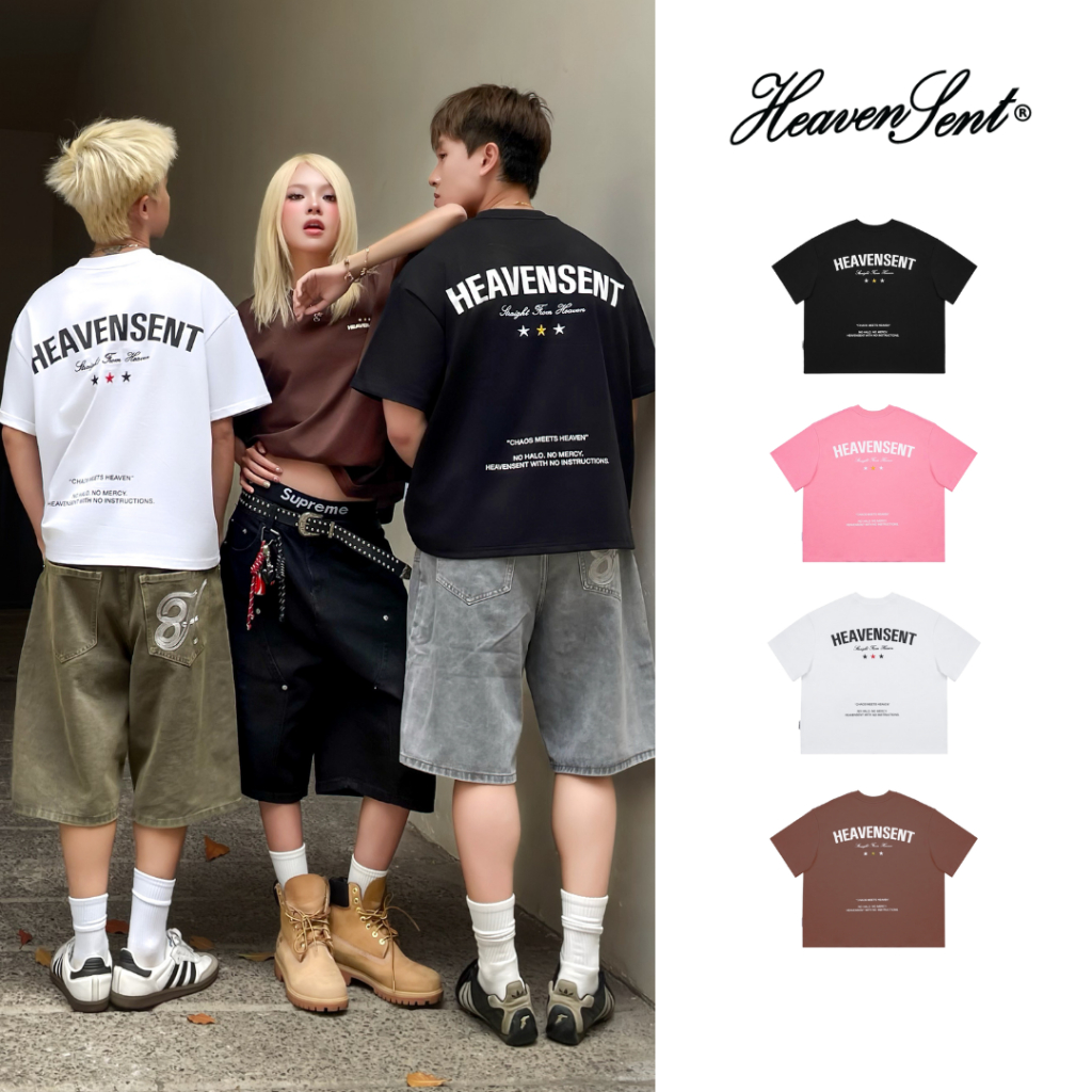 [มาใหม่] เสื้อยืด Boxy 280GSM Straight From Heaven Unisex - HS_TS005