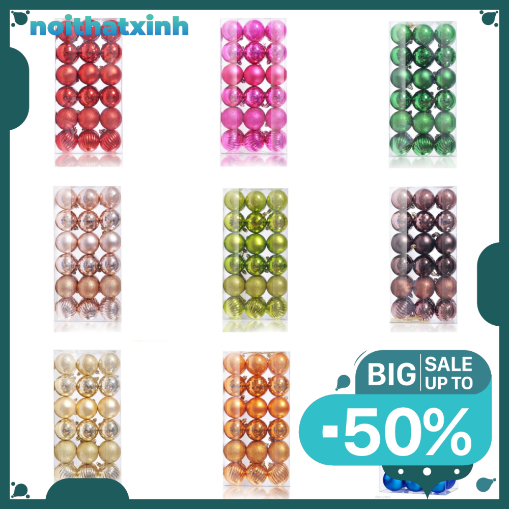 ชุด 24/36 ไข่มุกตกแต่งคริสต์มาส 8 ซม.รุ่น E6 อุปกรณ์ตกแต่ง NTXSS435