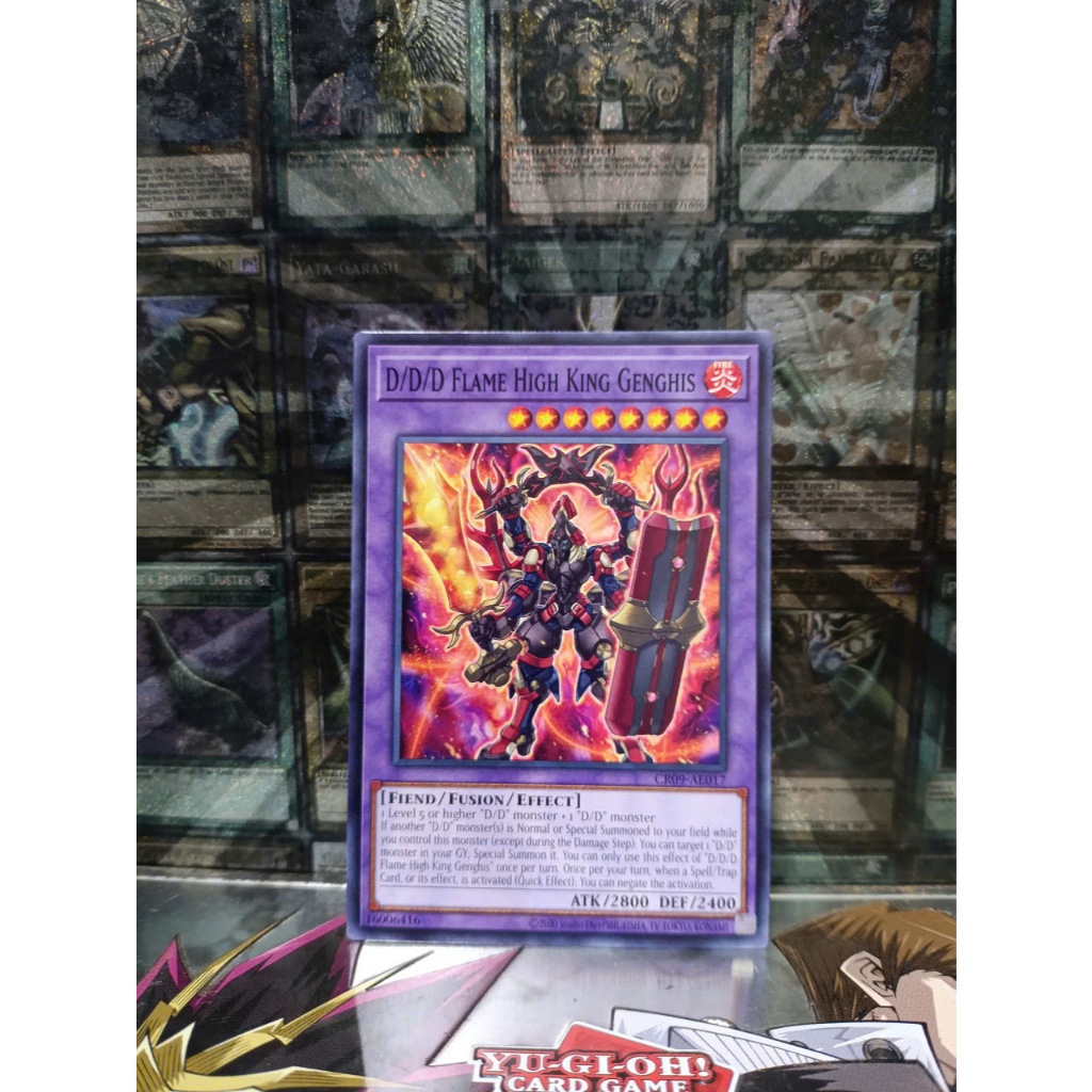 [ Peanut - โปรดดูคําอธิบาย ] Yugioh AE D/D/D Flame High King Genghis Card - CR09-AE017 - ทั่วไป